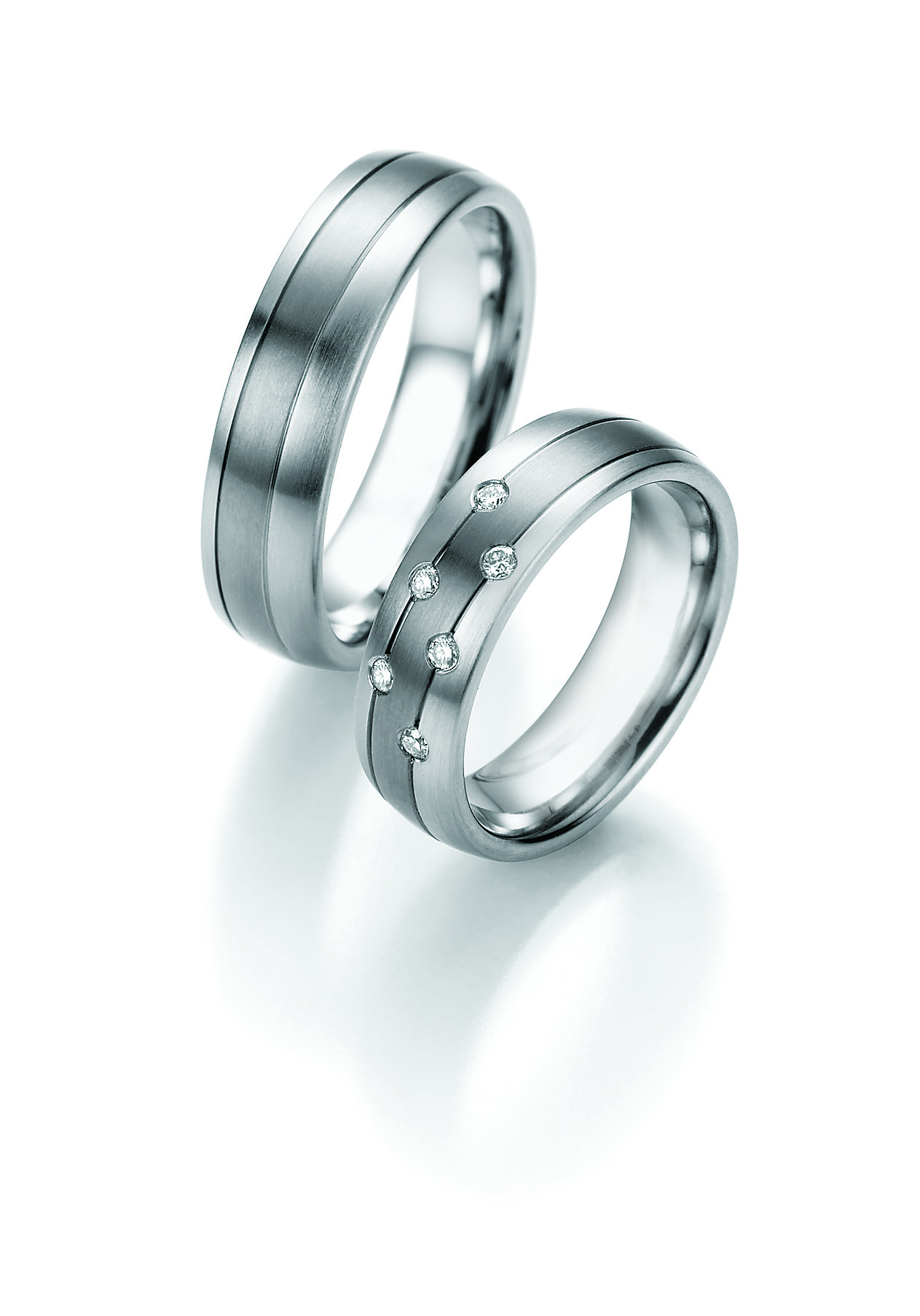 Eheringe Trauringe White Style Steel Titan Brillant 68-06040 / 68-06040