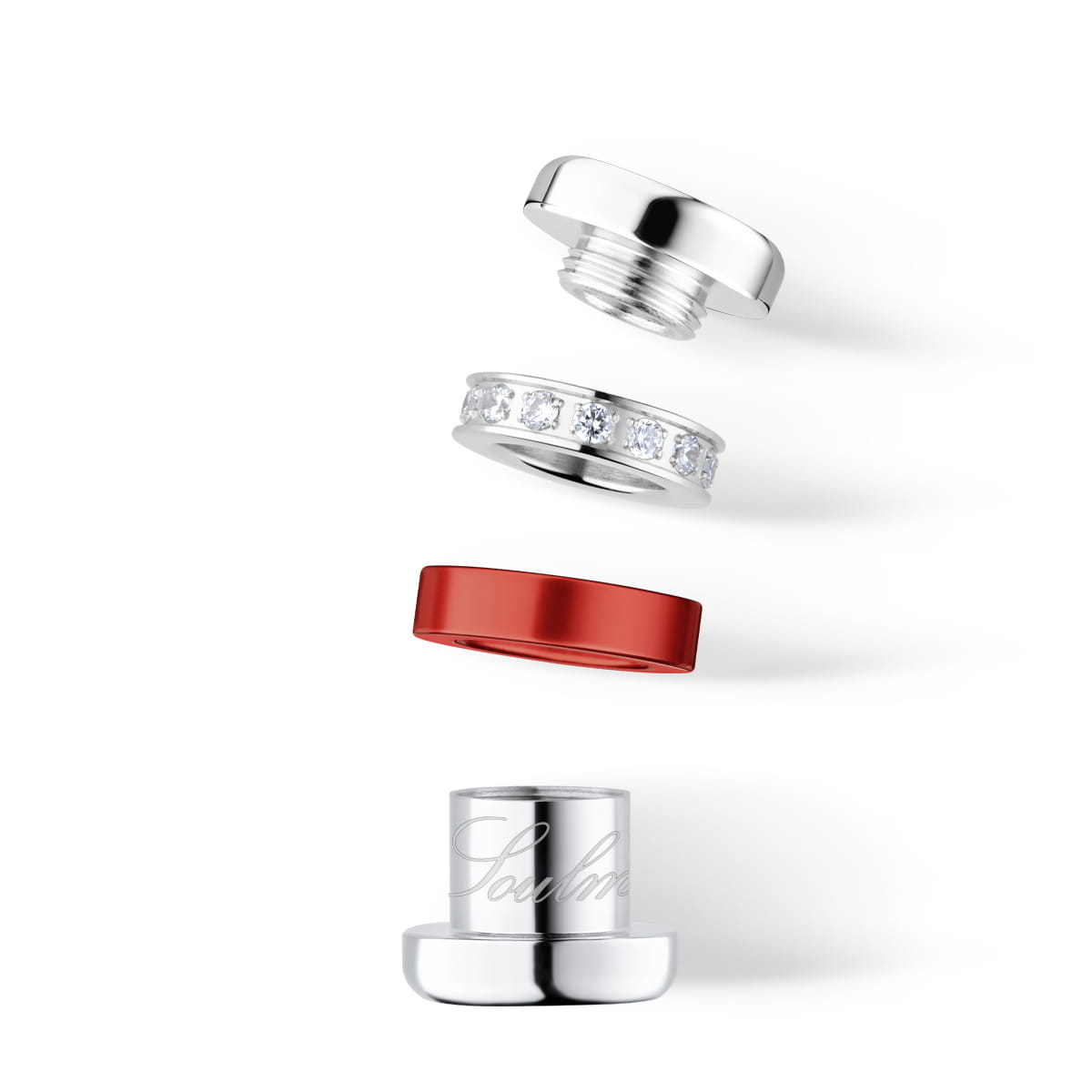 Bering Charm Soulmate-1 Edelstahl Aluminium rot Zirkonia ARCTIC SYMPHONY COLLECTION