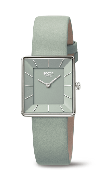 Boccia Damen Armbanduhr Trend 3351-07 Titan Lederband Pastellgrün