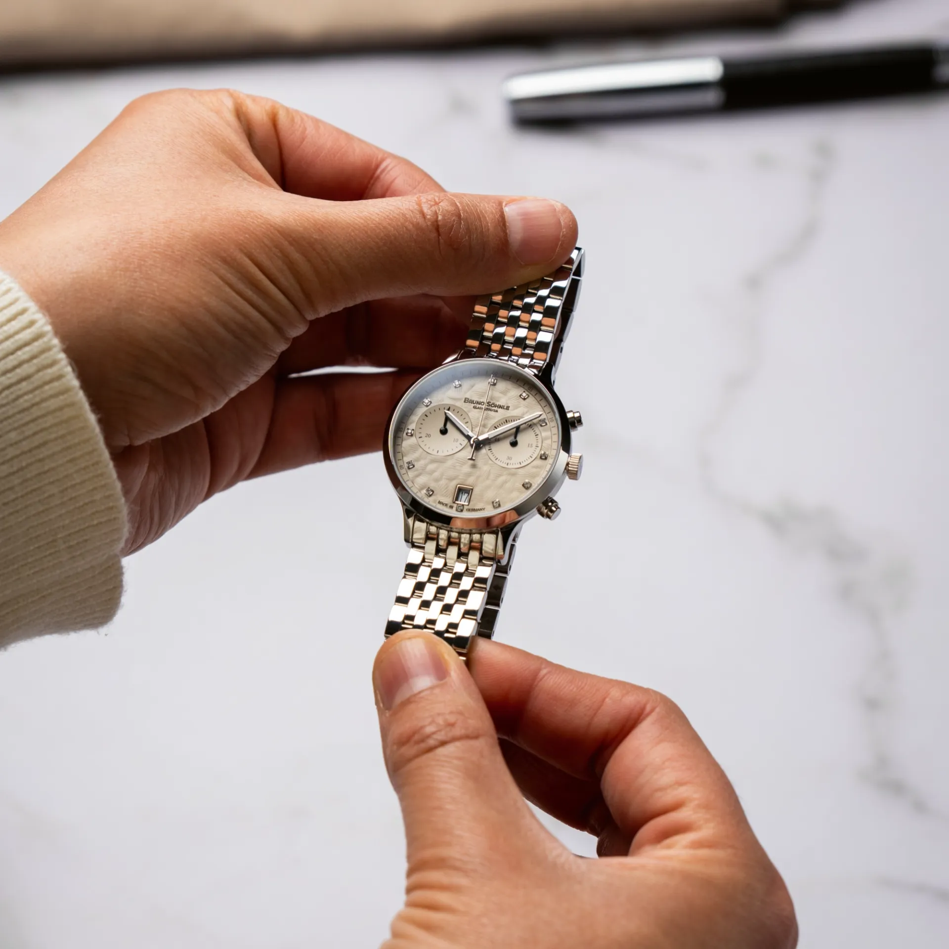 Bruno Söhnle Damen Armbanduhr 17-13238-850 Bologna Chronograph Edelstahl