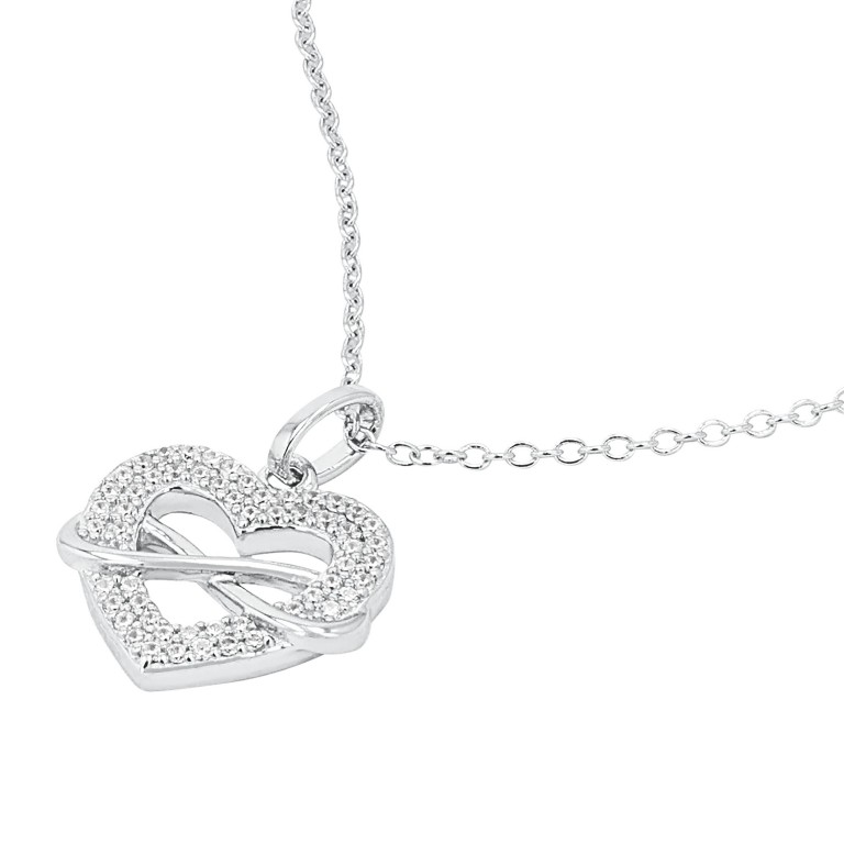 Tom Tailor Damen Halskette 2100576 Anhänger Herz Infinity Silber 925 synth. Zirkonia