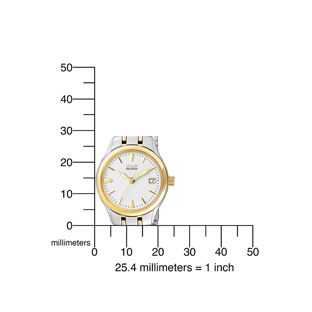 Citizen Damen Armbanduhr EW1264-50A Eco Drive Elegance Edelstahl Bicolor Goldplattiert