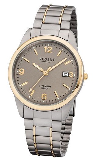 Regent Herren Armbanduhr 1310.91.92 F-1107 Titan gold IP