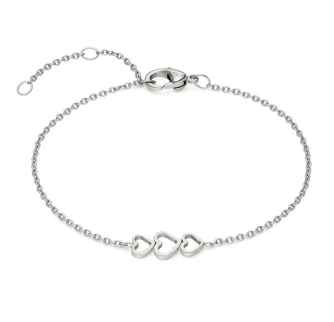 Boccia Damen Armband 03077-01 mit Dreifach-Herz Titan