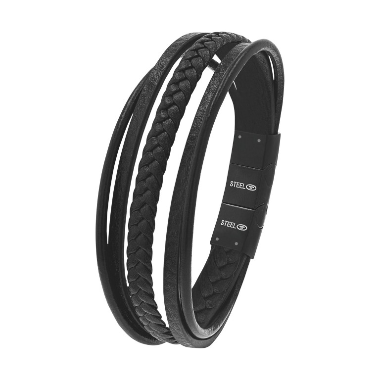 Tom Tailor Herren Armband 2100693 Leder schwarz