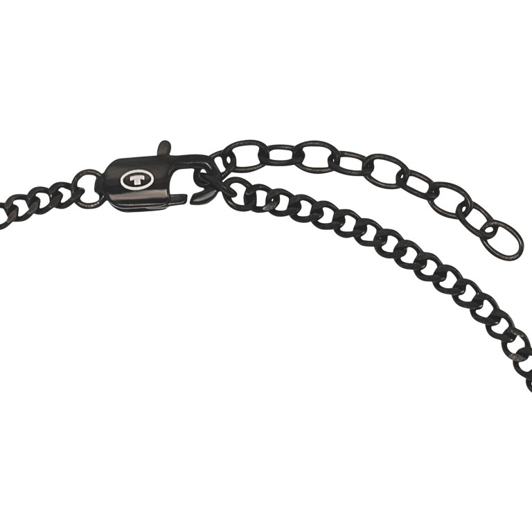 Tom Tailor Herren Halskette 2100637 Panzergliederung mit Anhänger Kreuz Edelstahl Schwarz