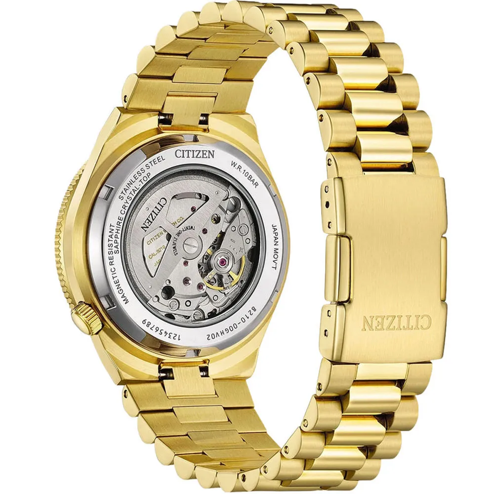 Citizen Herren Armbanduhr NJ0232-53X Tsuyosa Shore Automatik Edelstahl goldplattiert