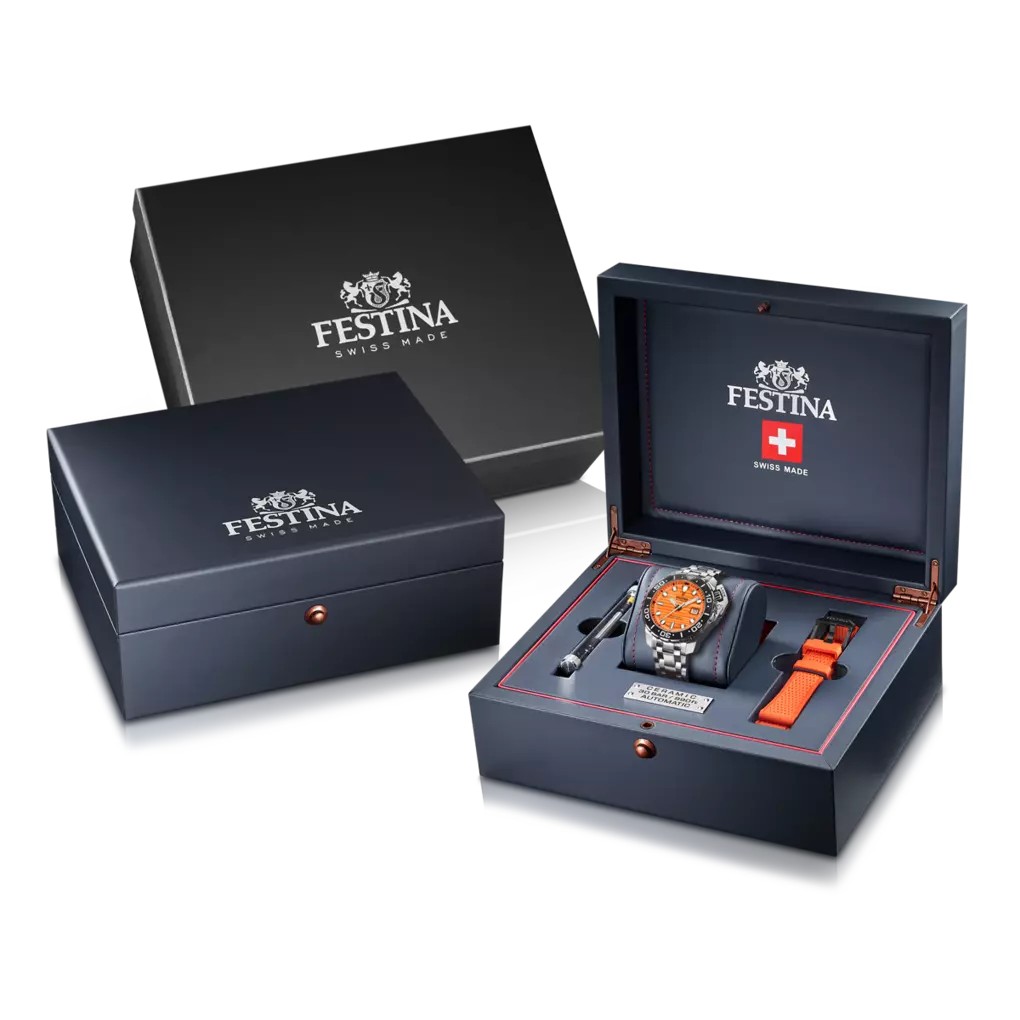Festina Diver Herren Armbanduhr Swiss F20043/3 Edelstahl Automatic