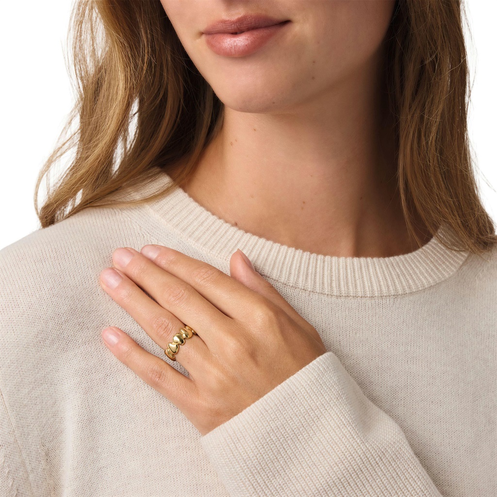 Tom Tailor Damen Ring 2101828 2101829 2101830 2101831 Herz-Motiv Edelstahl goldplattiert 