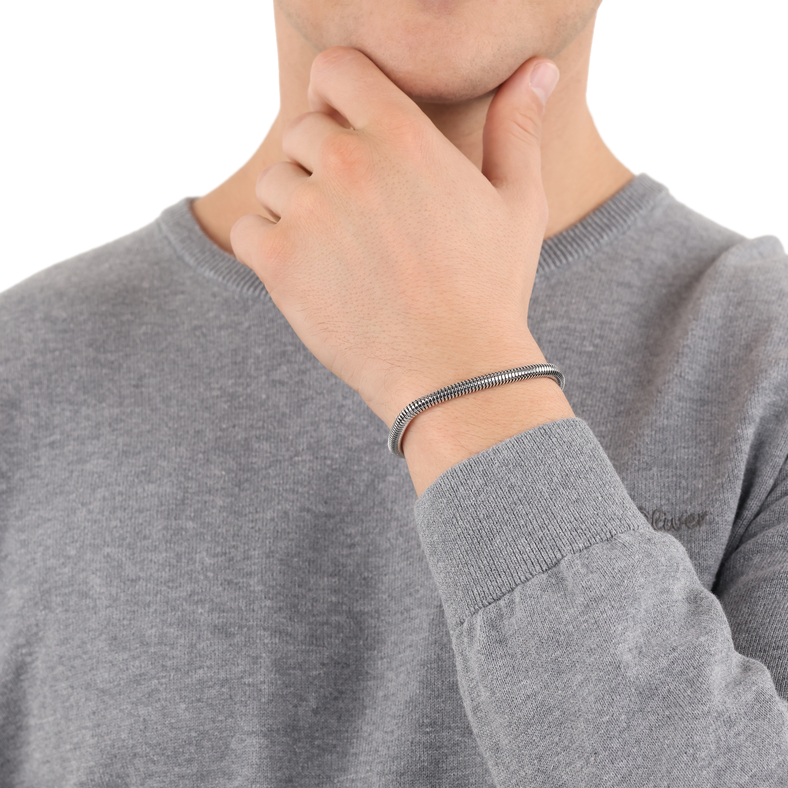 s.Oliver Herren Armband 2039743 Edelstahl Schlangengliederung