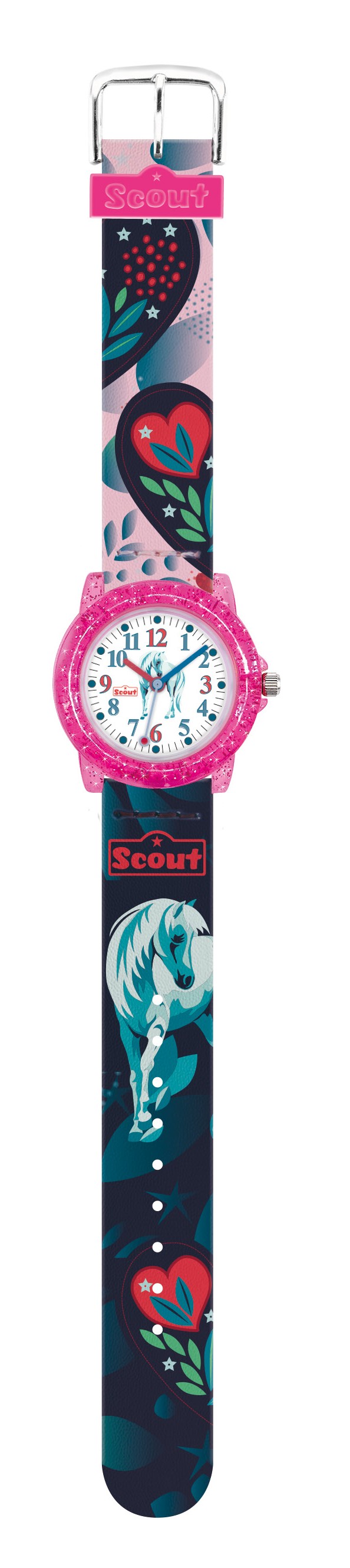 Scout Kinder Armbanduhr Crystal 280305052 Einhorn Herz