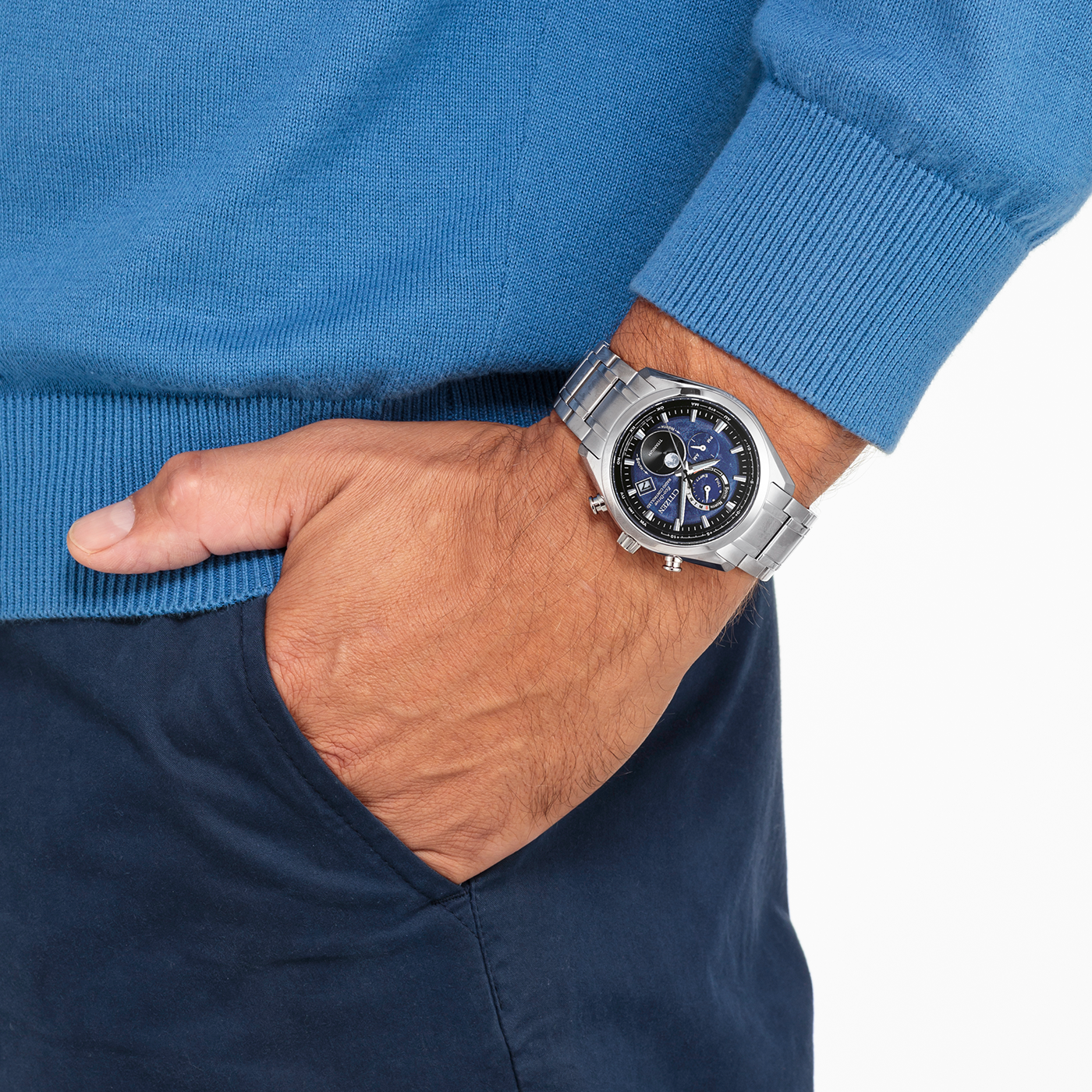 Citizen Herrenarmbanduhr Tsuki-yomi BY1010-81L Funk Solar Mondphase