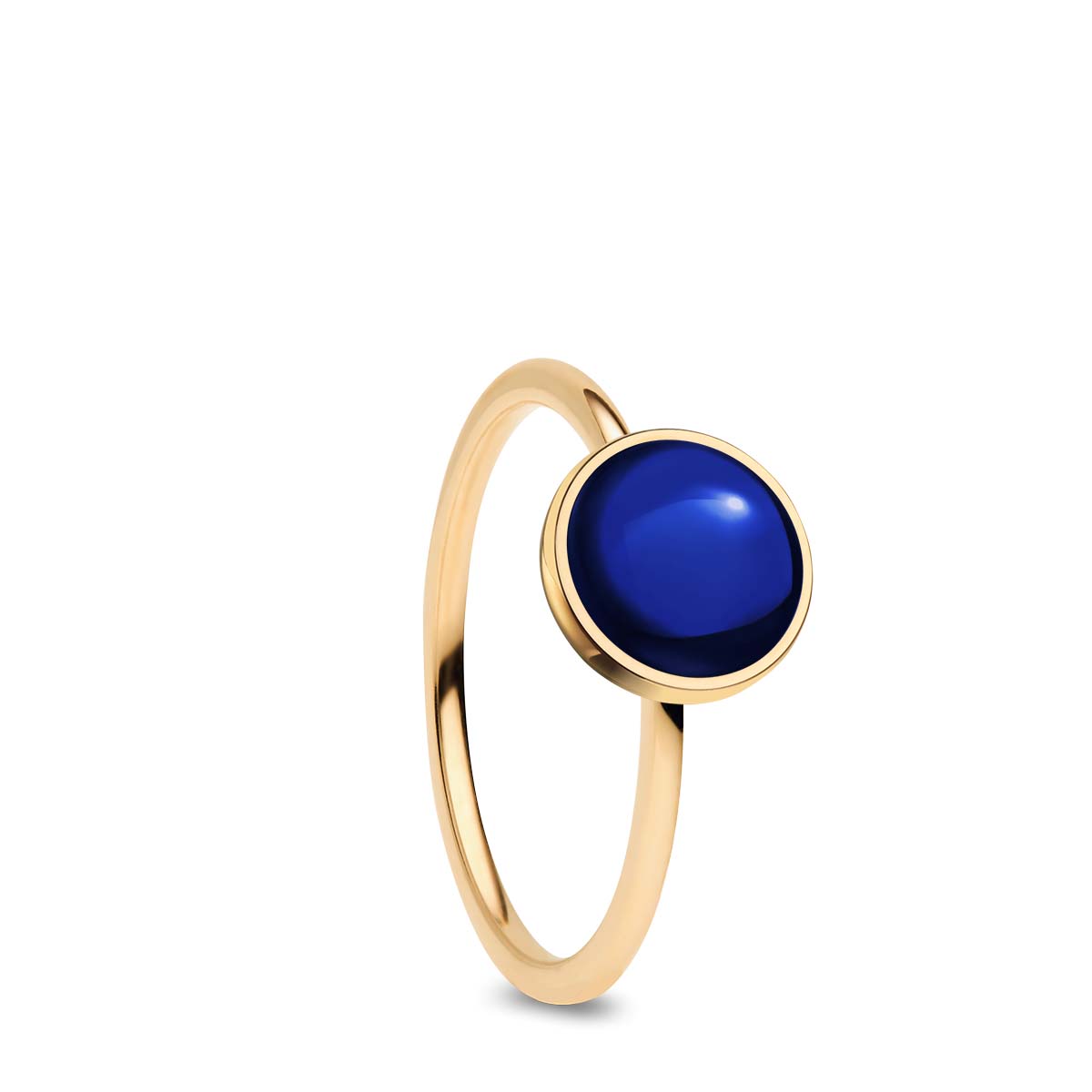 Bering Damenring 584-27-100 Arctic Symphony Edelstahl gold IP Kristallglas dunkelblau 