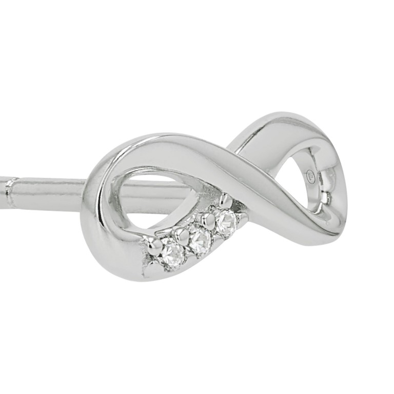 Tom Tailor Damen Ohrstecker Infinity 2100585 Silber 925 synth. Zirkonia