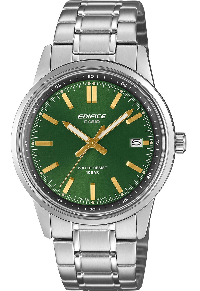 Casio Edifice Armbanduhr EFR-109D-3AER Edelstahl analog Zifferblatt grün