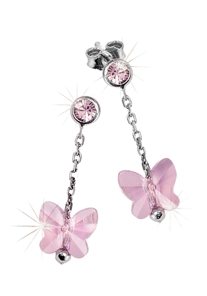 Scout Ohrhänger Schmetterling 262163100 Silber 925 Kristall rosa