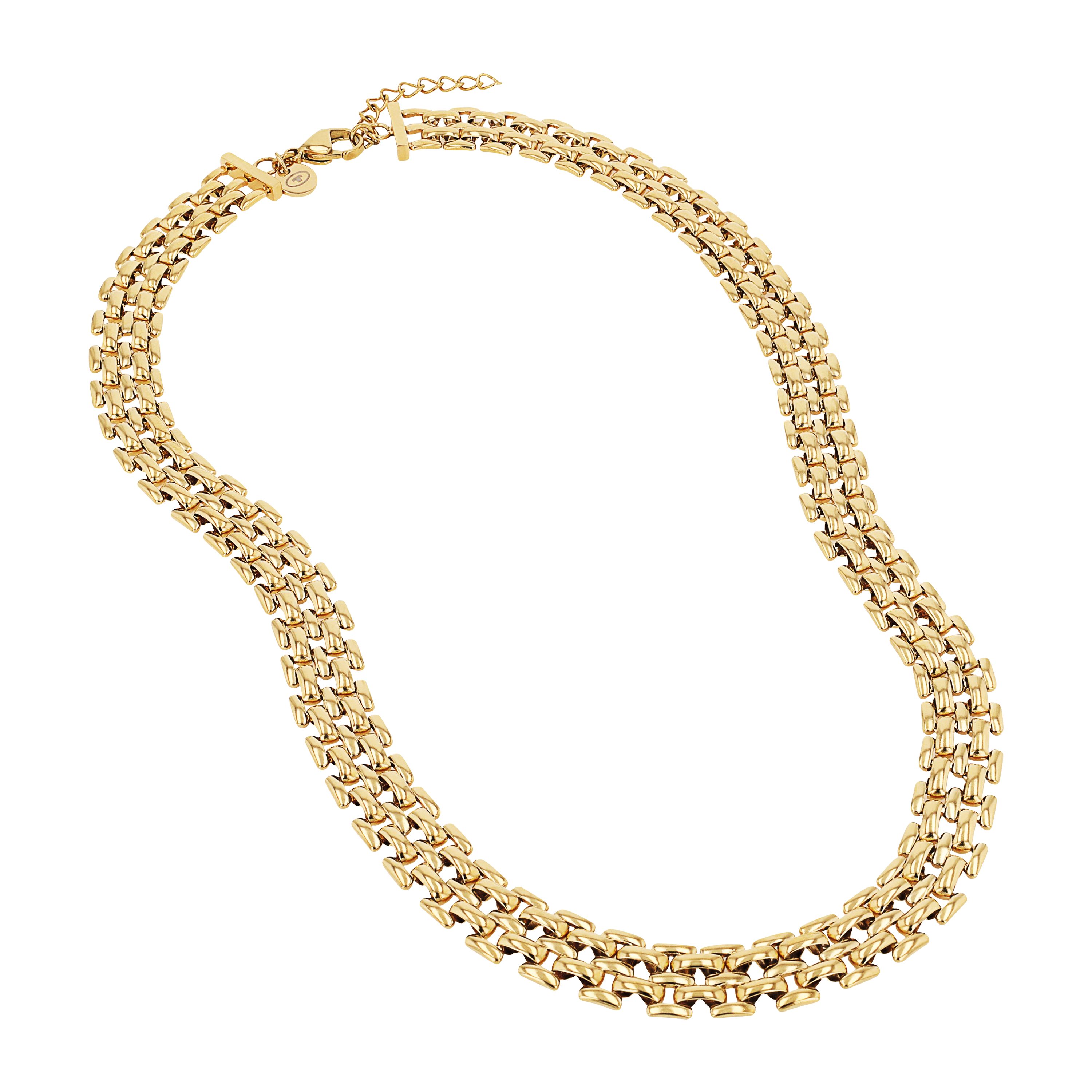 Tom Tailor Damen Collier 2101431 Edelstahl Fantasiegliederung goldplattiert