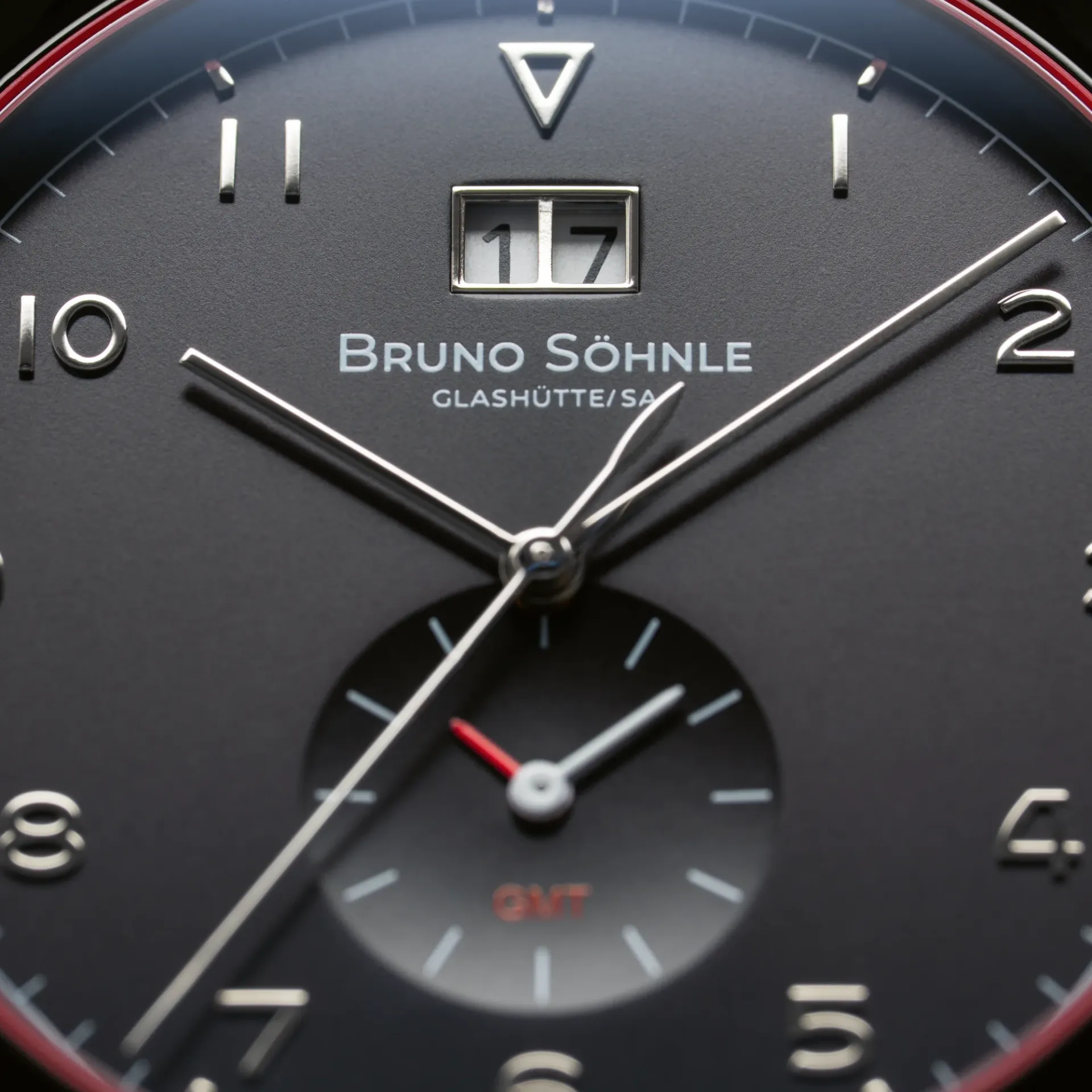 Bruno Söhnle Herren Armbanduhr Brunello GMT 17-73239-721 Edelstahl Lederband schwarz