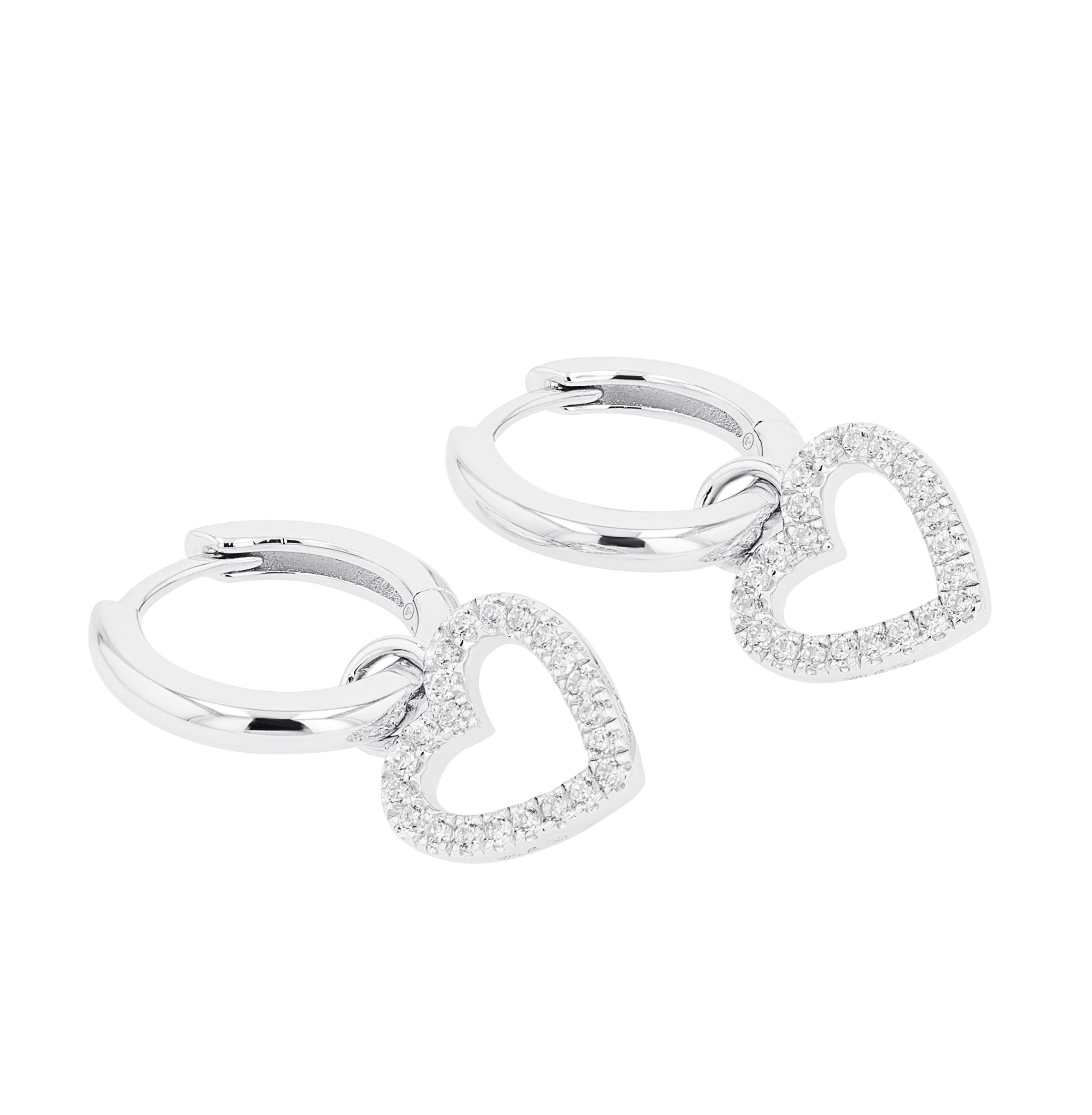 Tom Tailor Damen Creolen 2101259 Silber 925 mit Herz-Einhänger synth. Zirkonia