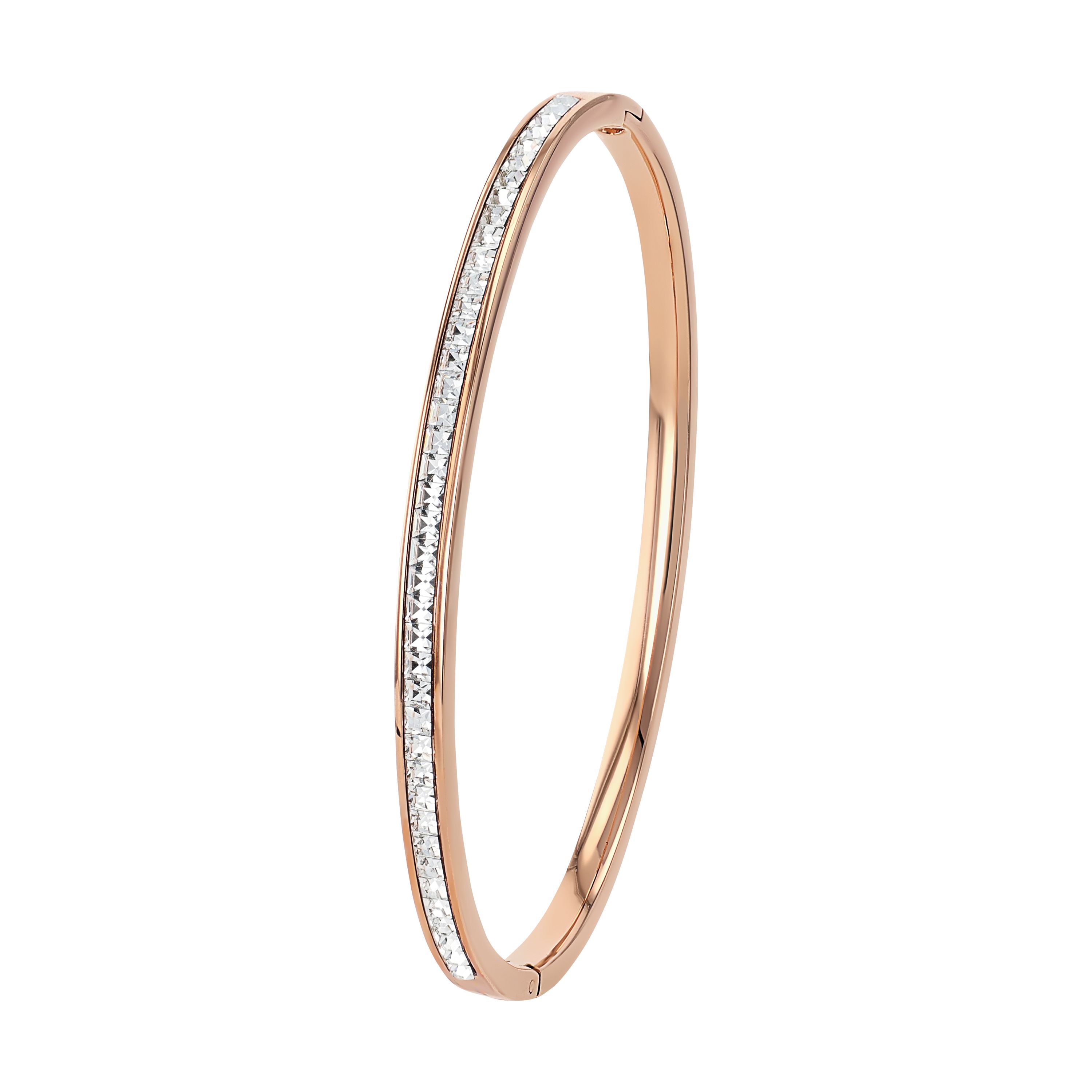 Tom Tailor Damen Armreif 2101406 Edelstahl  roségoldplattiert mit Glaskristallen