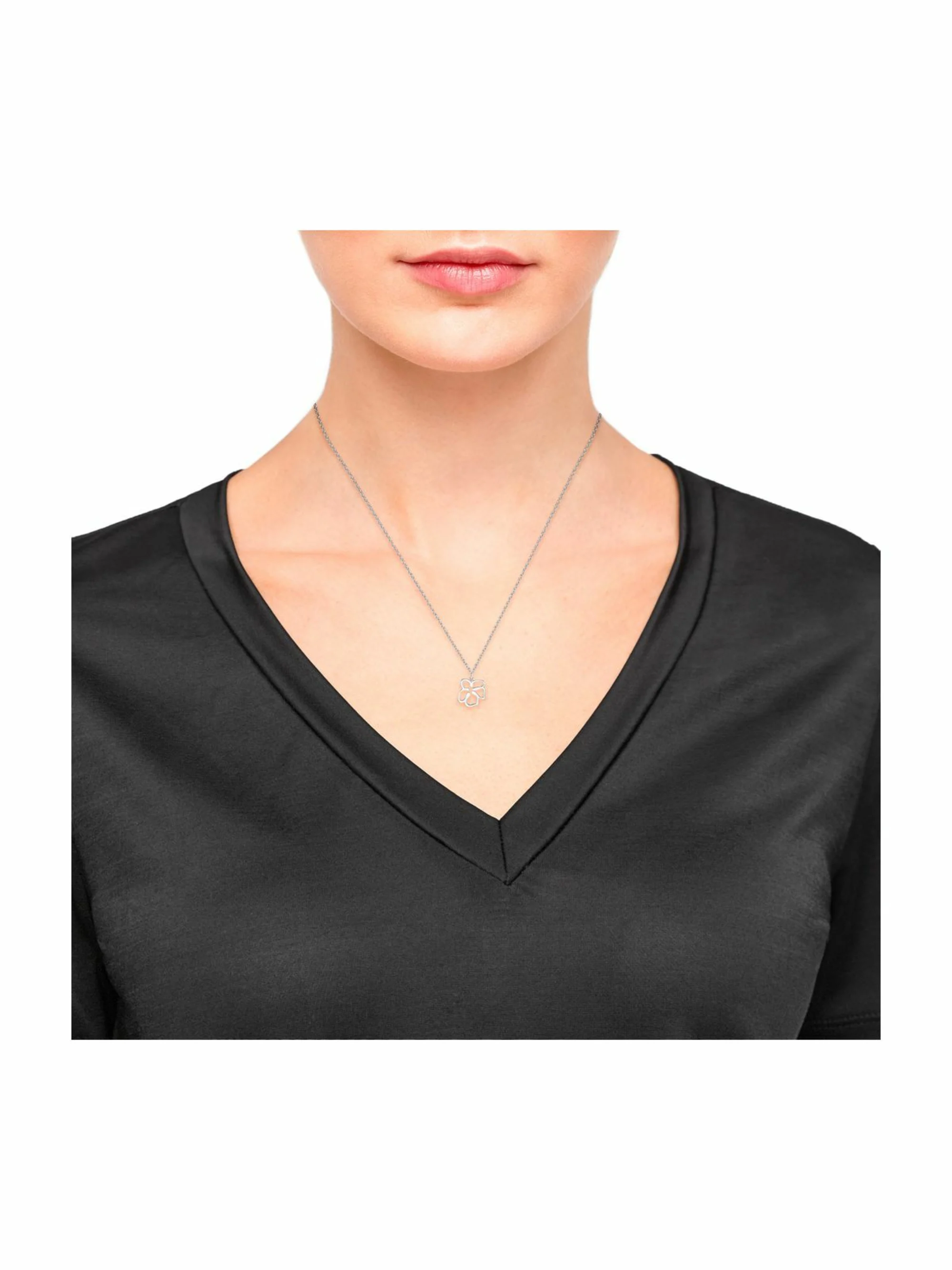 s.Oliver Damen Halskette 2033874 Blume Silber 925/-