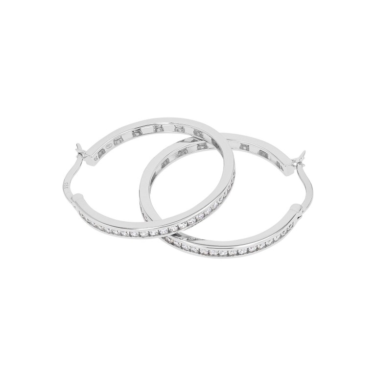 Tom Tailor Damen Creolen 2100573 Silber 925 Zirkonia
