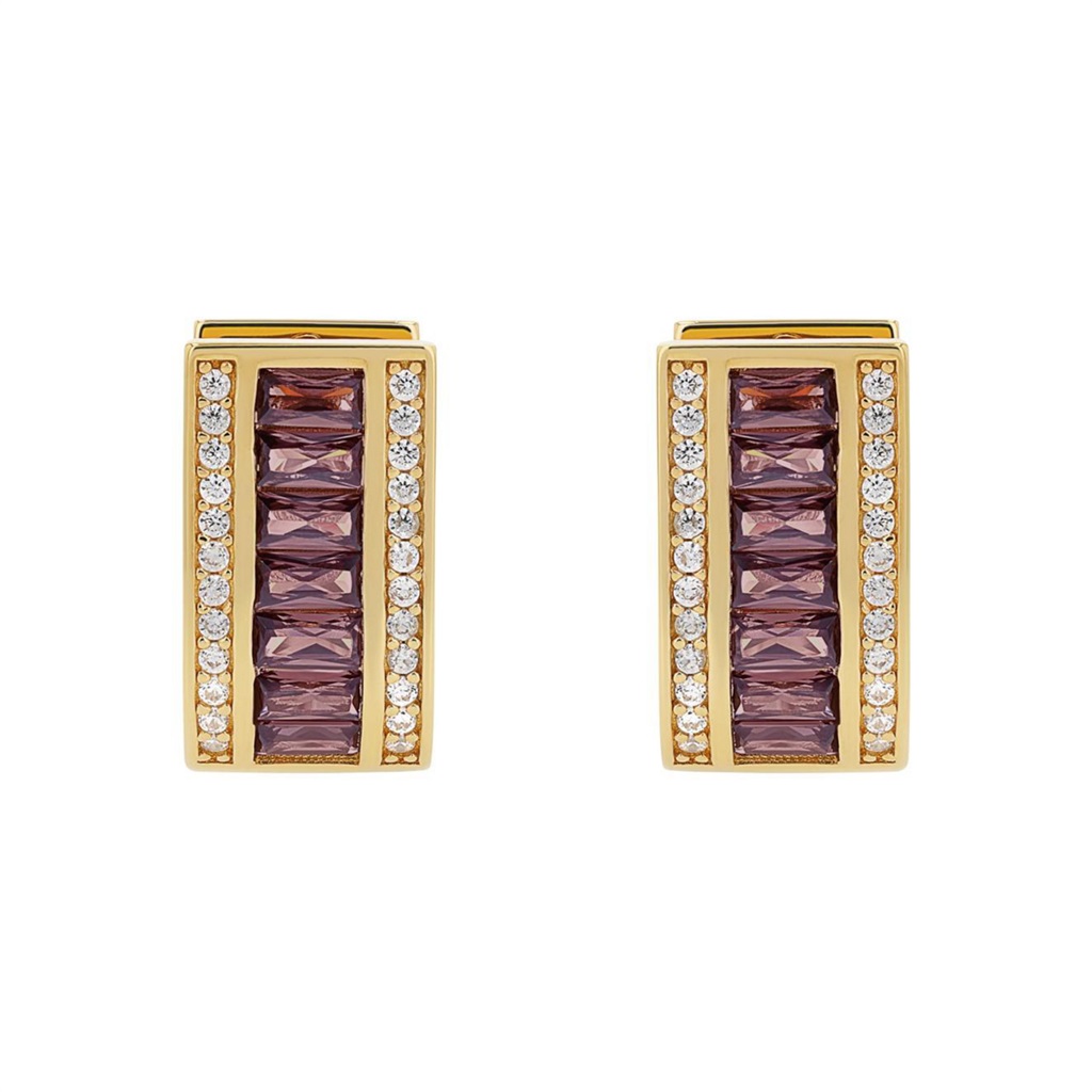 JOOP! Damen Creolen 2040573 Silber 925 vergoldet synth. Zirkonia