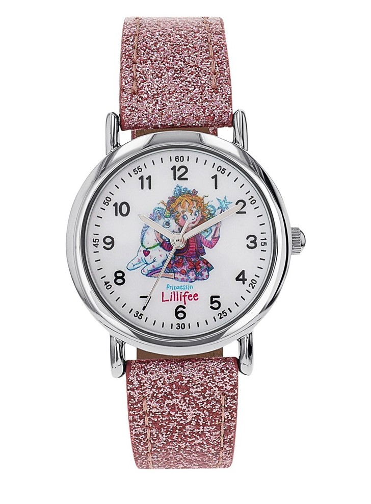 Prinzessin Lillifee Mädchen Armbanduhr 2100472 Kunstlederband pink glitzer