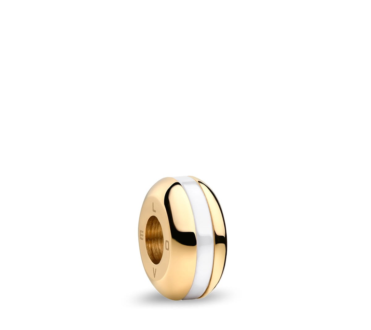 Bering Charm Lovely-1 Edelstahl Gelbgold IP Keramik weiß ARCTIC SYMPHONY COLLECTION