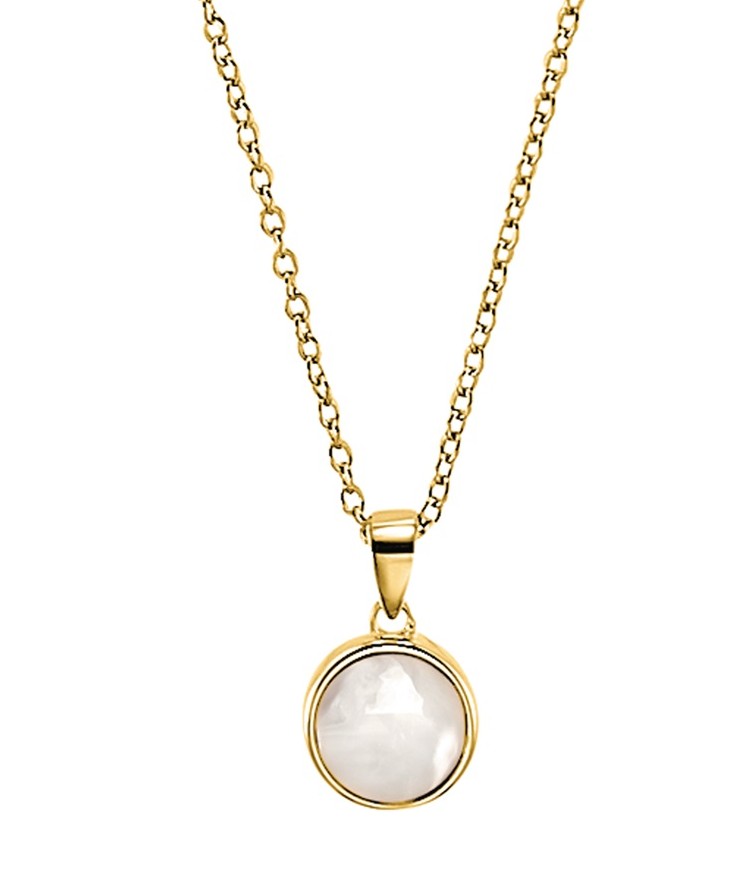 s.Oliver Damen Halskette 2034176 Silber 925 vergoldet mit Mondstein