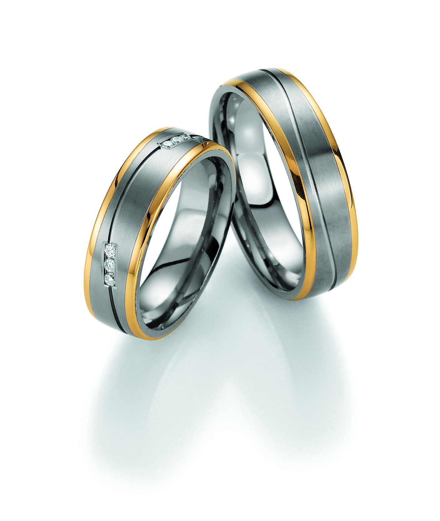 Eheringe Trauringe White Style Titan Gold Brilliant 585 78-80010 / 78-80020
