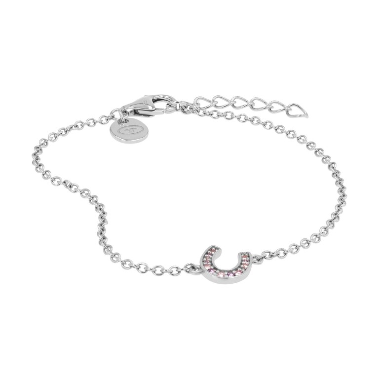Tom Tailor Mädchen Armband 2100593 Hufeisen Silber 925/- synth. Zirkonia lila rosa