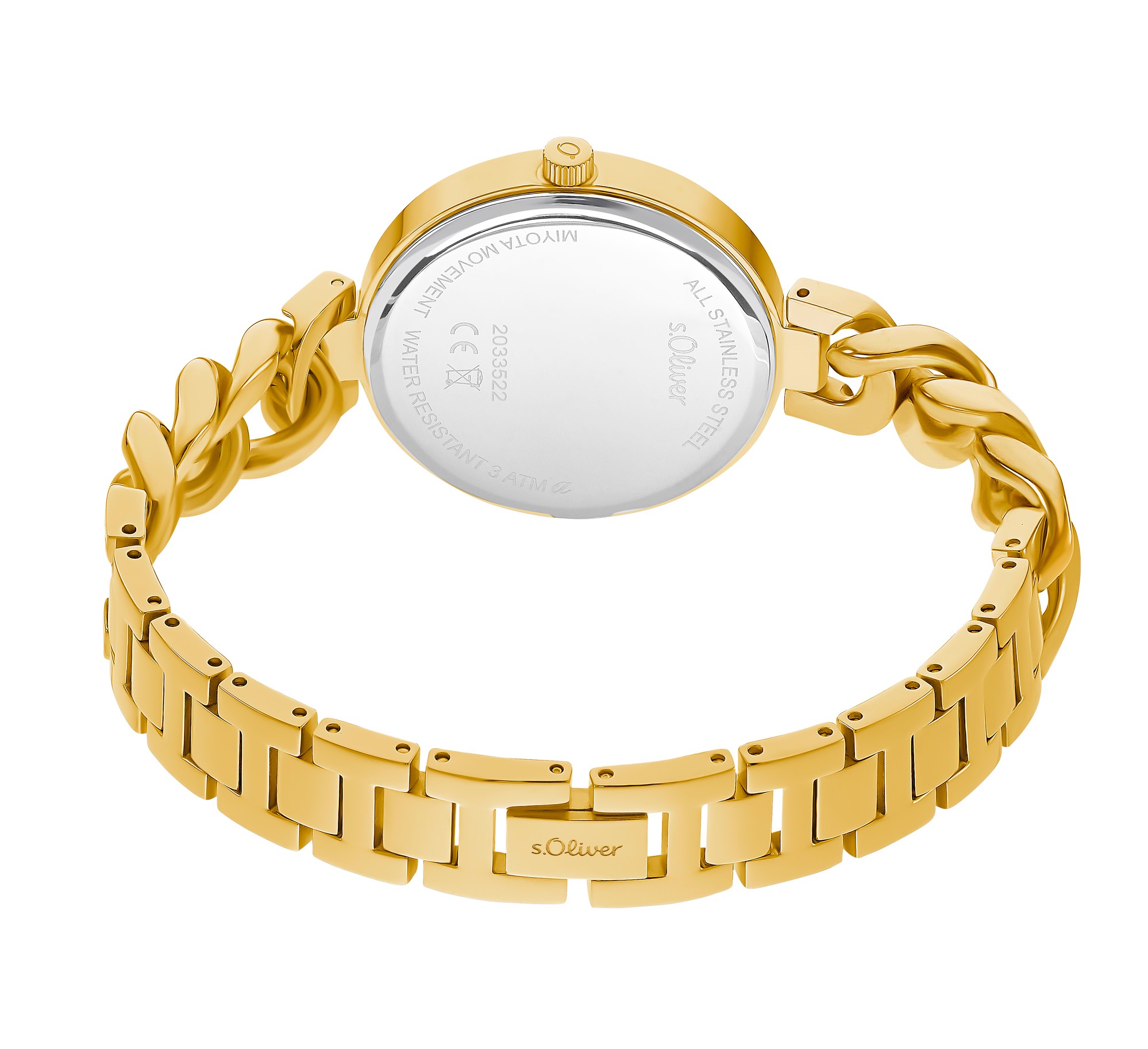 s.Oliver Damen Armbanduhr 2033522 Edelstahl IP gelbgold