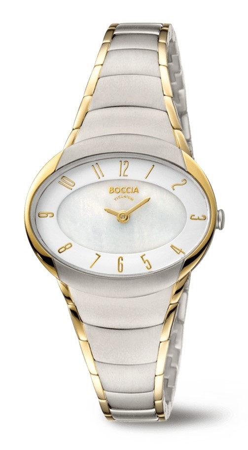 Boccia Damen Armbanduhr 3255-04 Trend Reintitan bicolor mit Goldplattierung