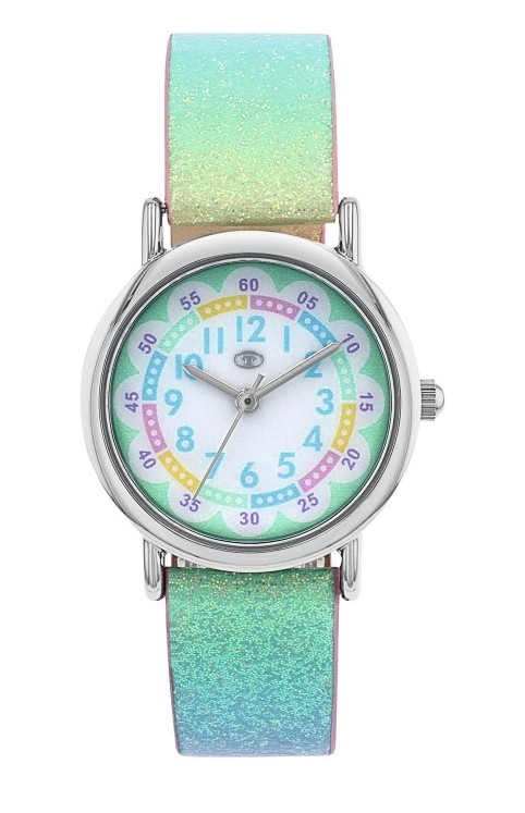 Tom Tailor Mädchen Armbanduhr 2100708 Kunstlederband Glitzer Rainbow