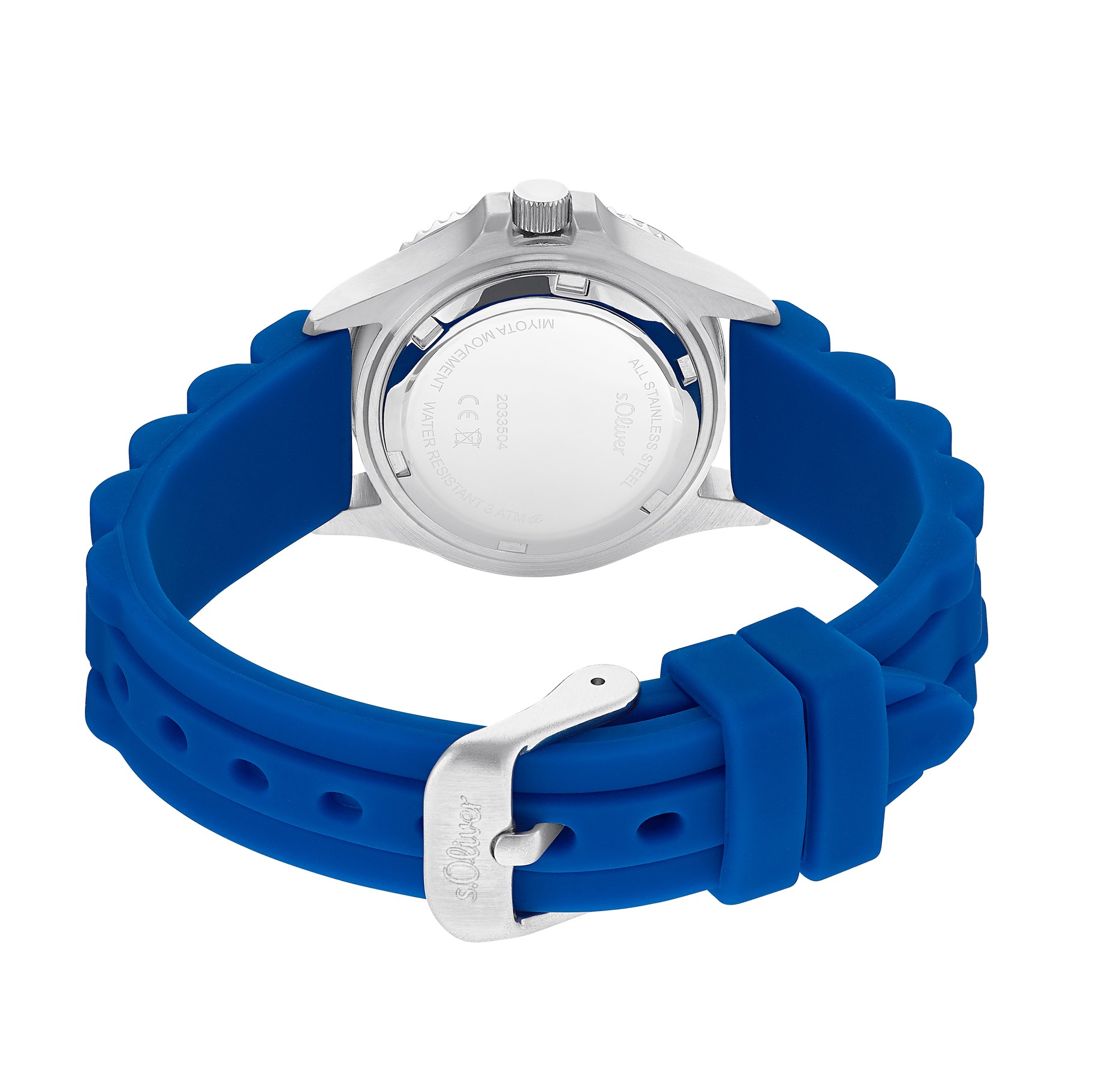 s.Oliver Kids Armbanduhr 2033504 Edelstahl Silikon blau