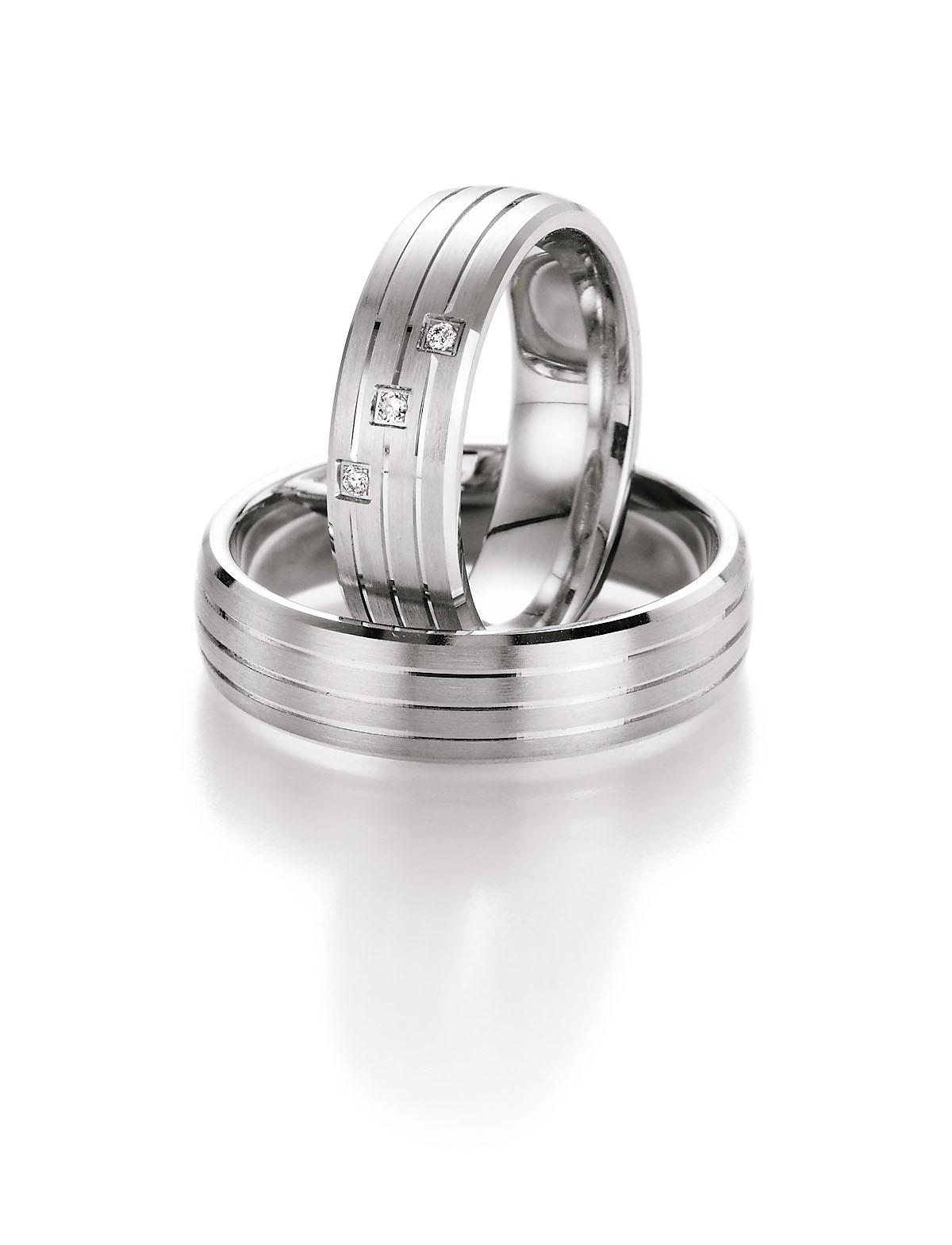 Eheringe Trauringe White Style Silver Inspiration Brilliant 55-10070 / 55-10080