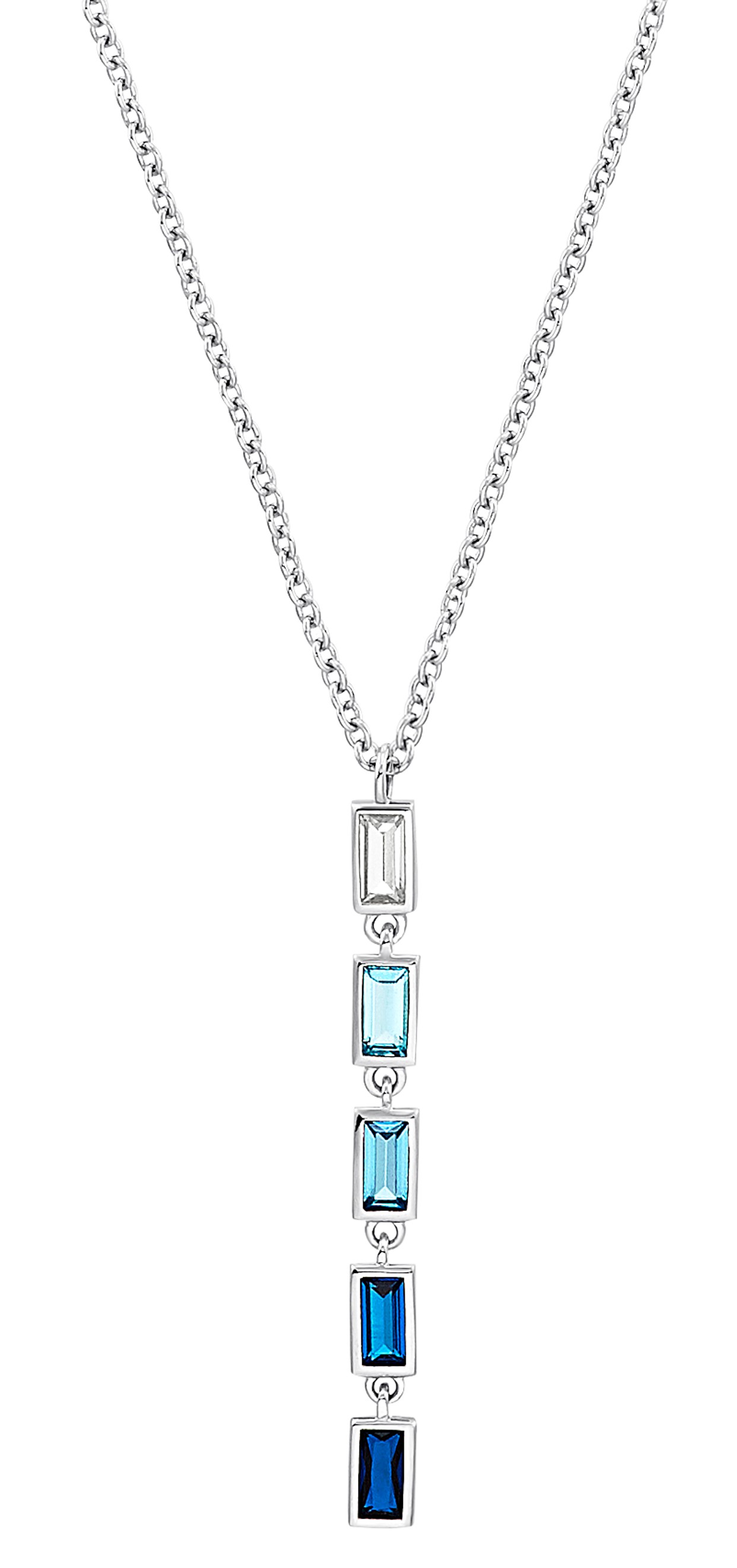 s.Oliver Damen Y-Collier 2031402 Silber Zirkonia blau