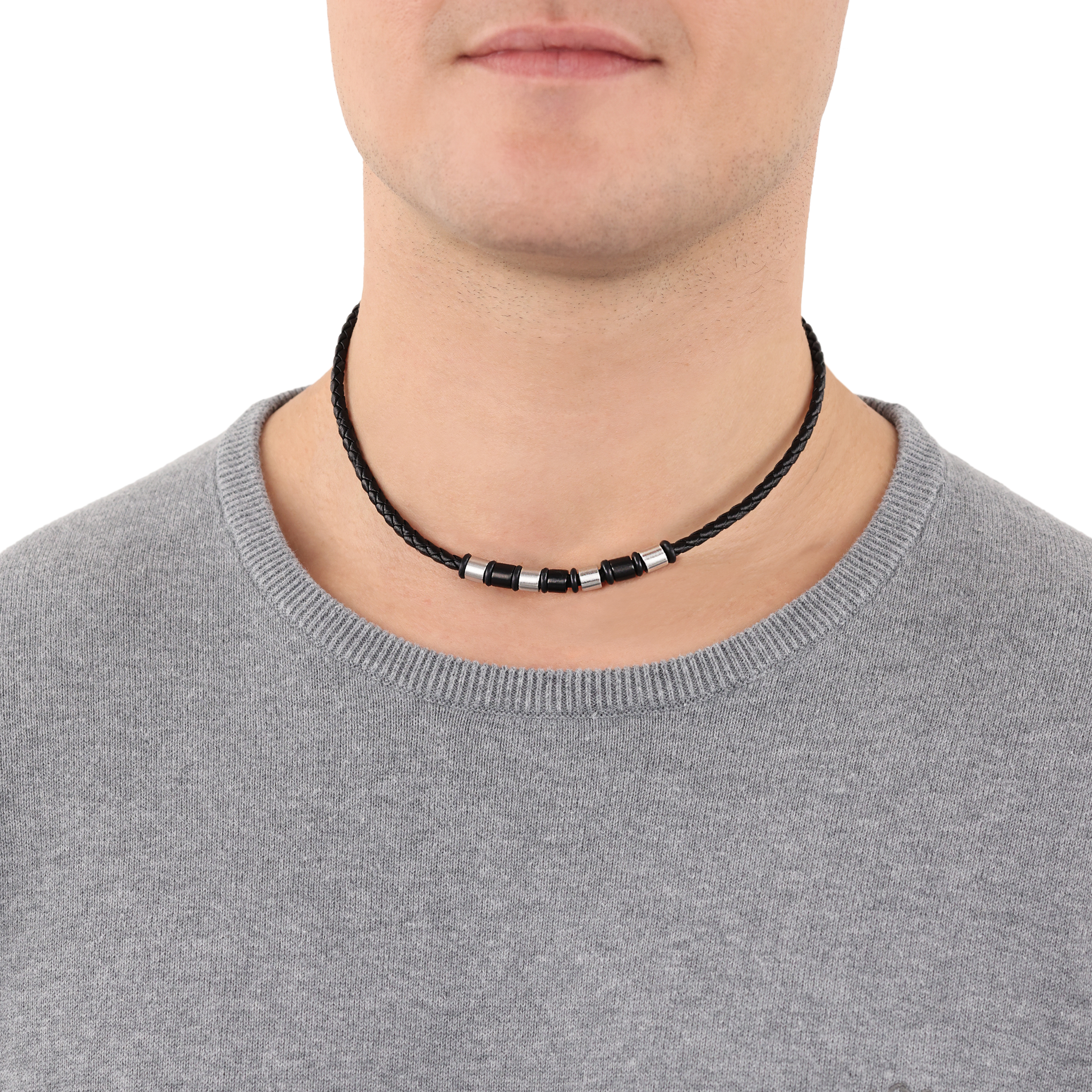 s.Oliver Herren Halskette 2039734 Leder schwarz Edelstahl