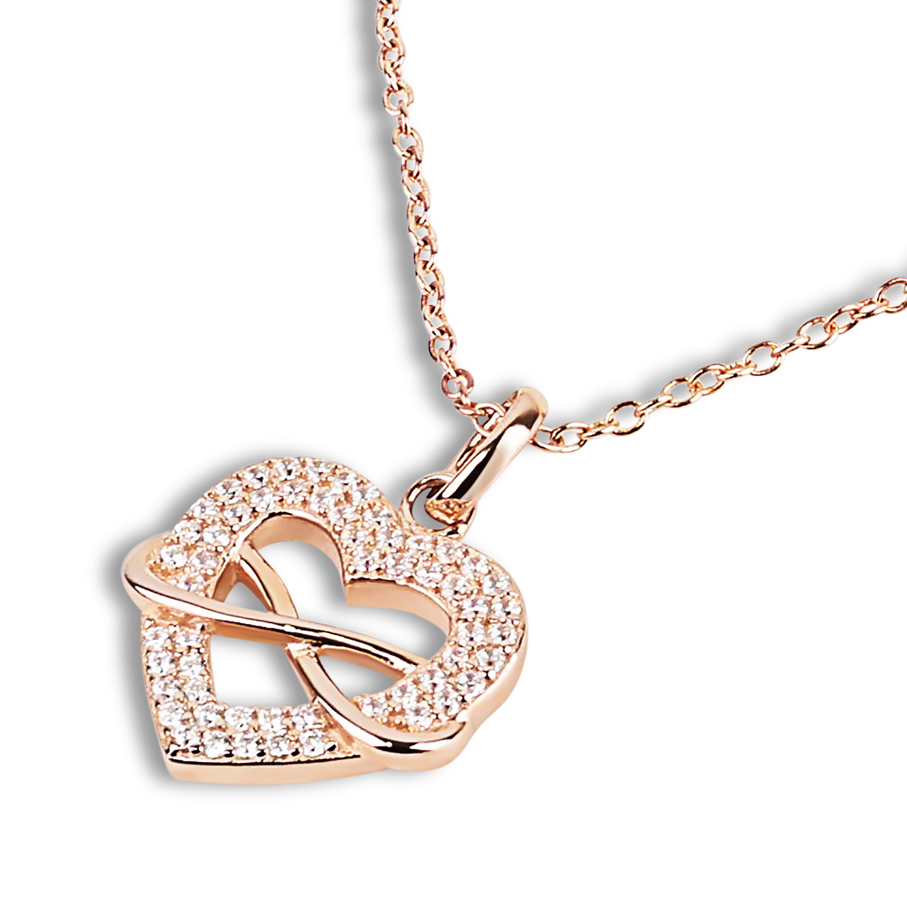Tom Tailor Damen Halskette 2101272 Silber 925 rosévergoldet mit Anhänger Herz-Infinity
