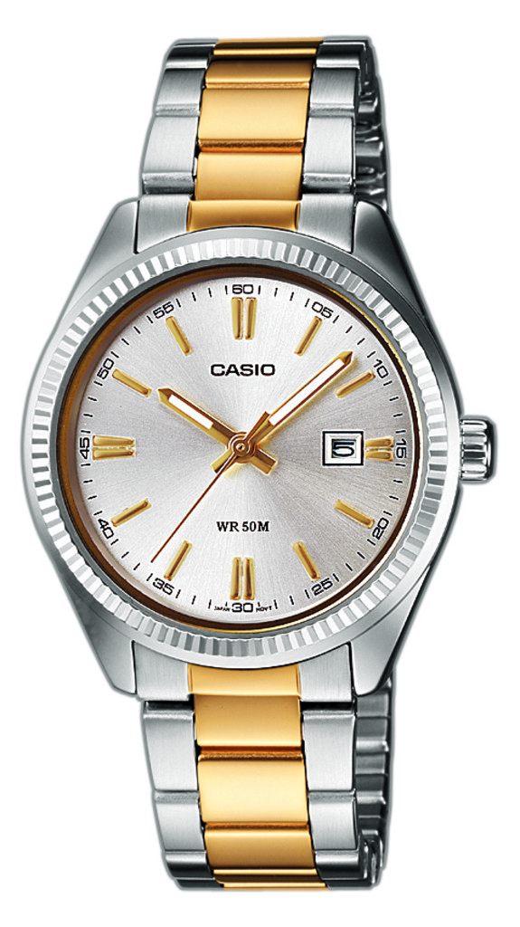 Casio Damen Armbanduhr LTP-1302PSG-7AVEG analog bicolor