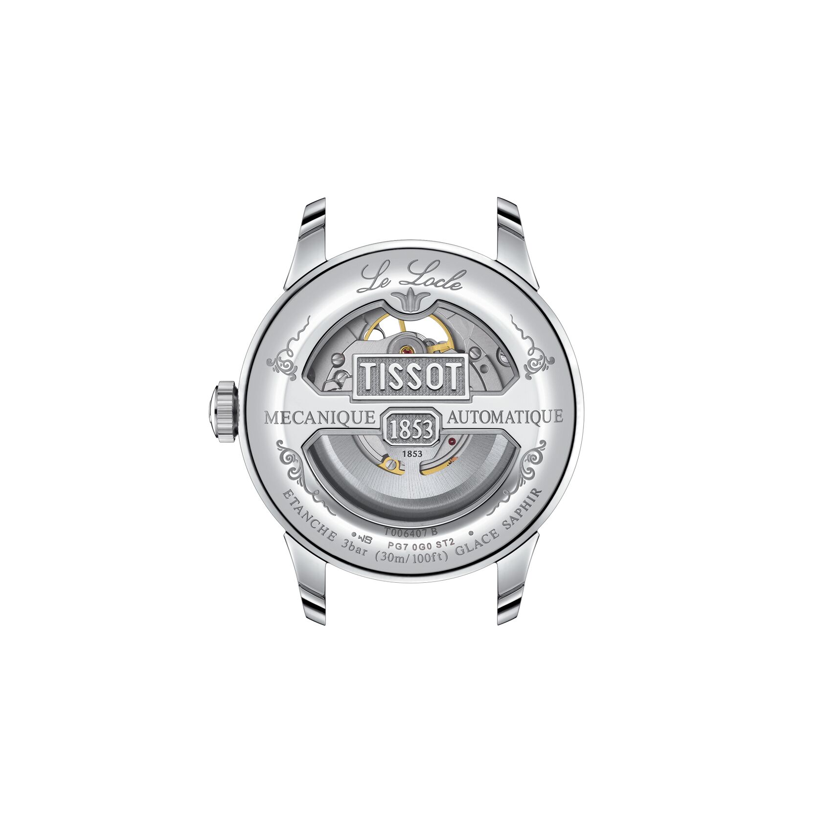 Tissot Herren Armbanduhr T006.407.16.033.01 Le Locle Open Heart 39.3mm Automatik mit dunkelbraunem Synthetikband