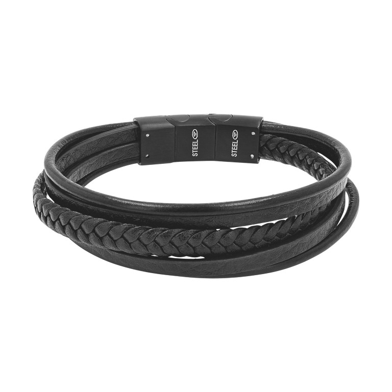 Tom Tailor Herren Armband 2100693 Leder schwarz