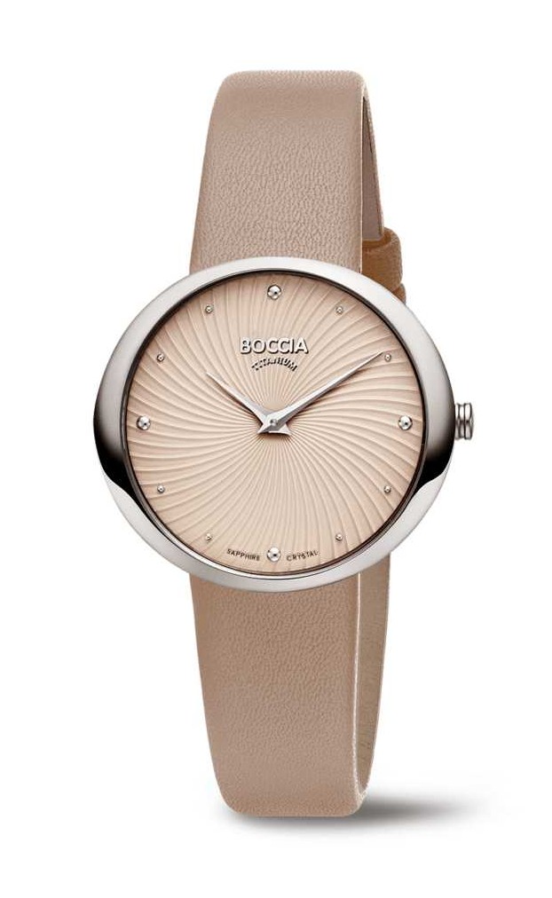Boccia Damen Armbanduhr Trend 3364-02 Titan Lederband beige