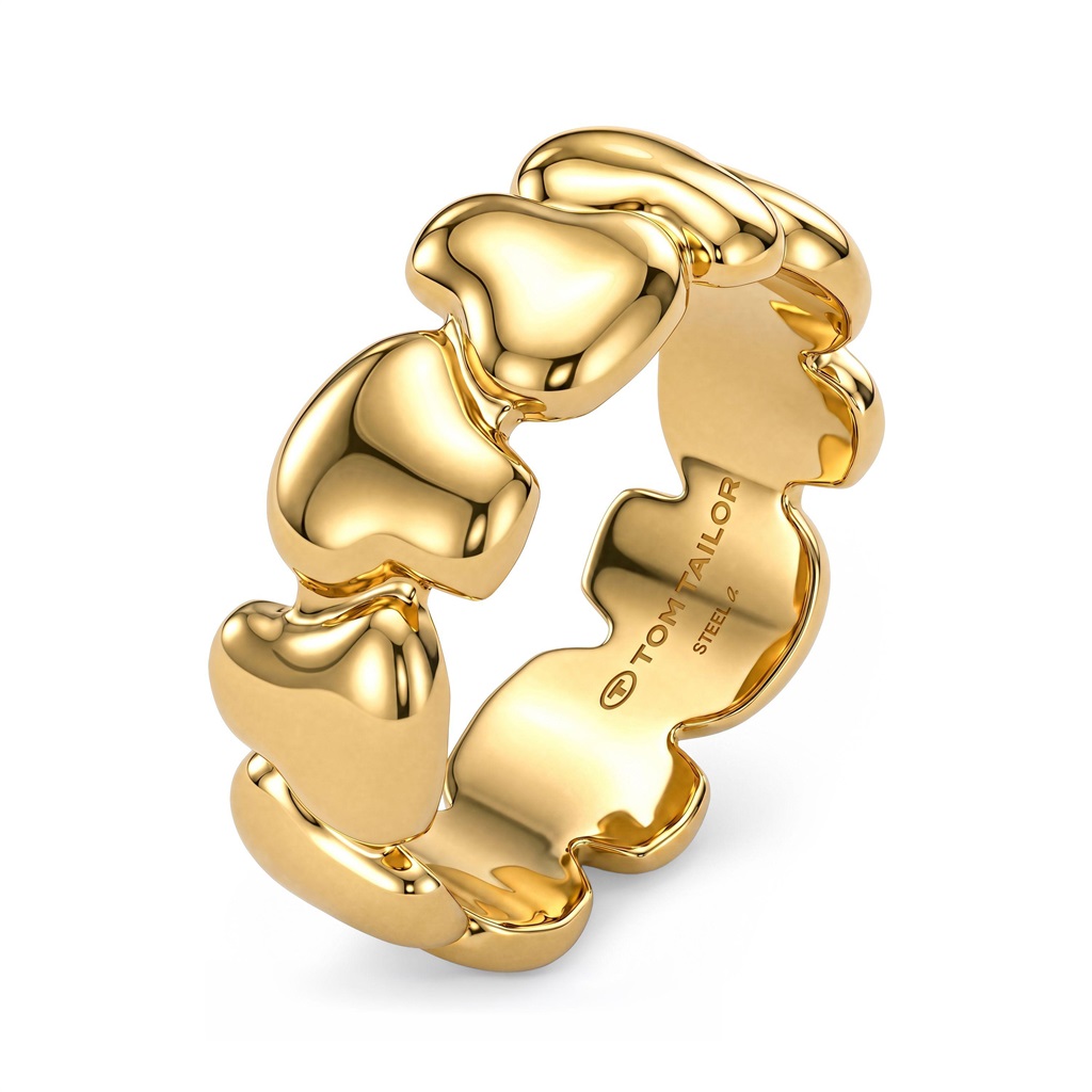 Tom Tailor Damen Ring 2101828 2101829 2101830 2101831 Herz-Motiv Edelstahl goldplattiert 