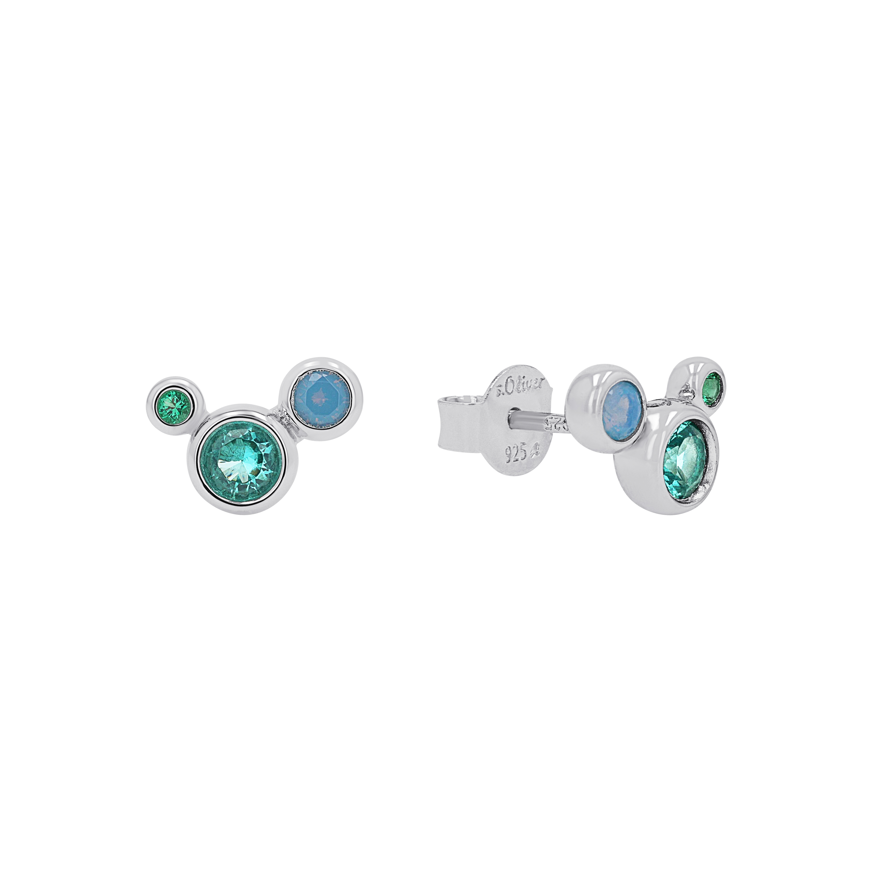 s.Oliver Damen Ohrstecker 2039704 Silber 925 synth. Zirkonia türkis