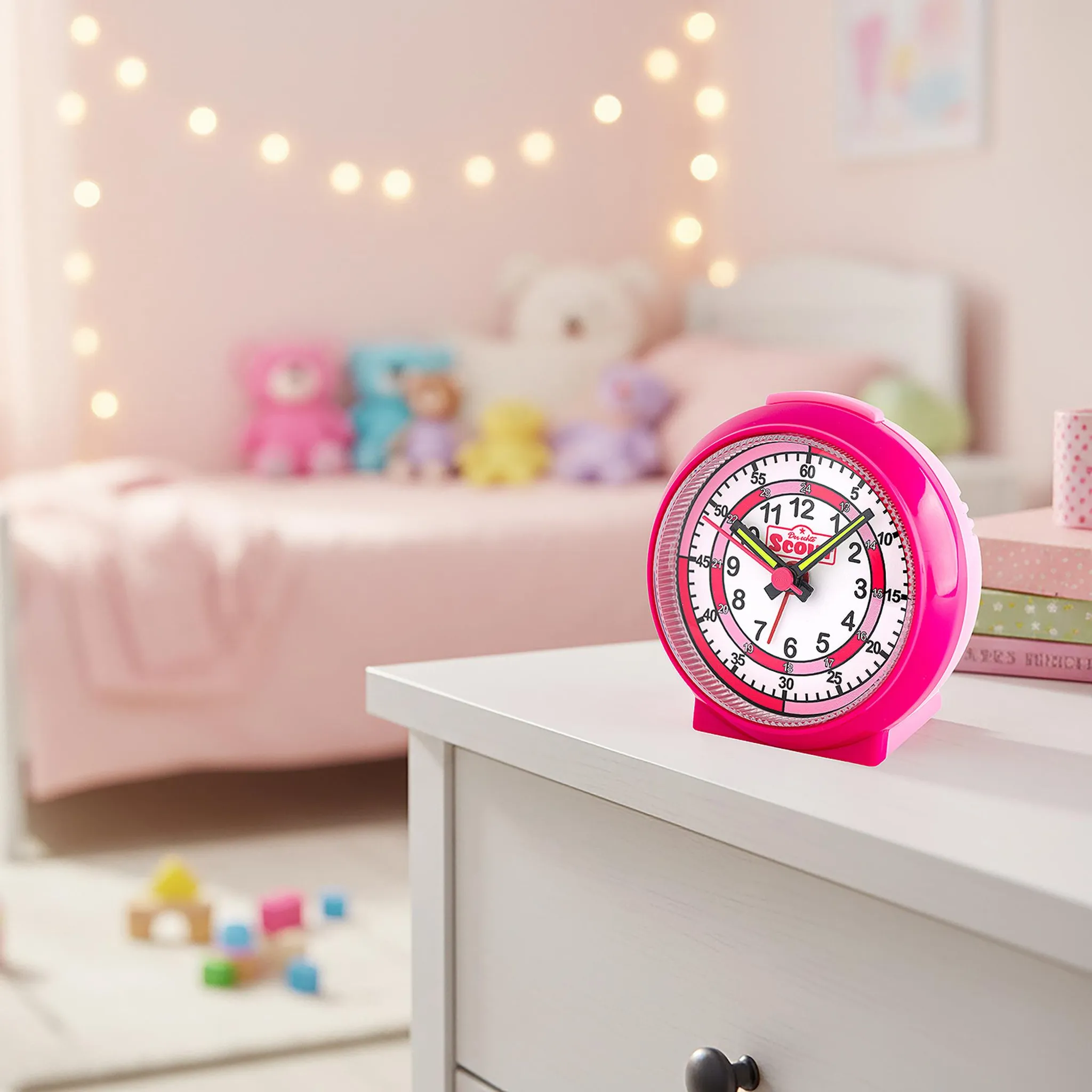 Scout Kinder Wecker 166000020 LearnTheTime rosa pink