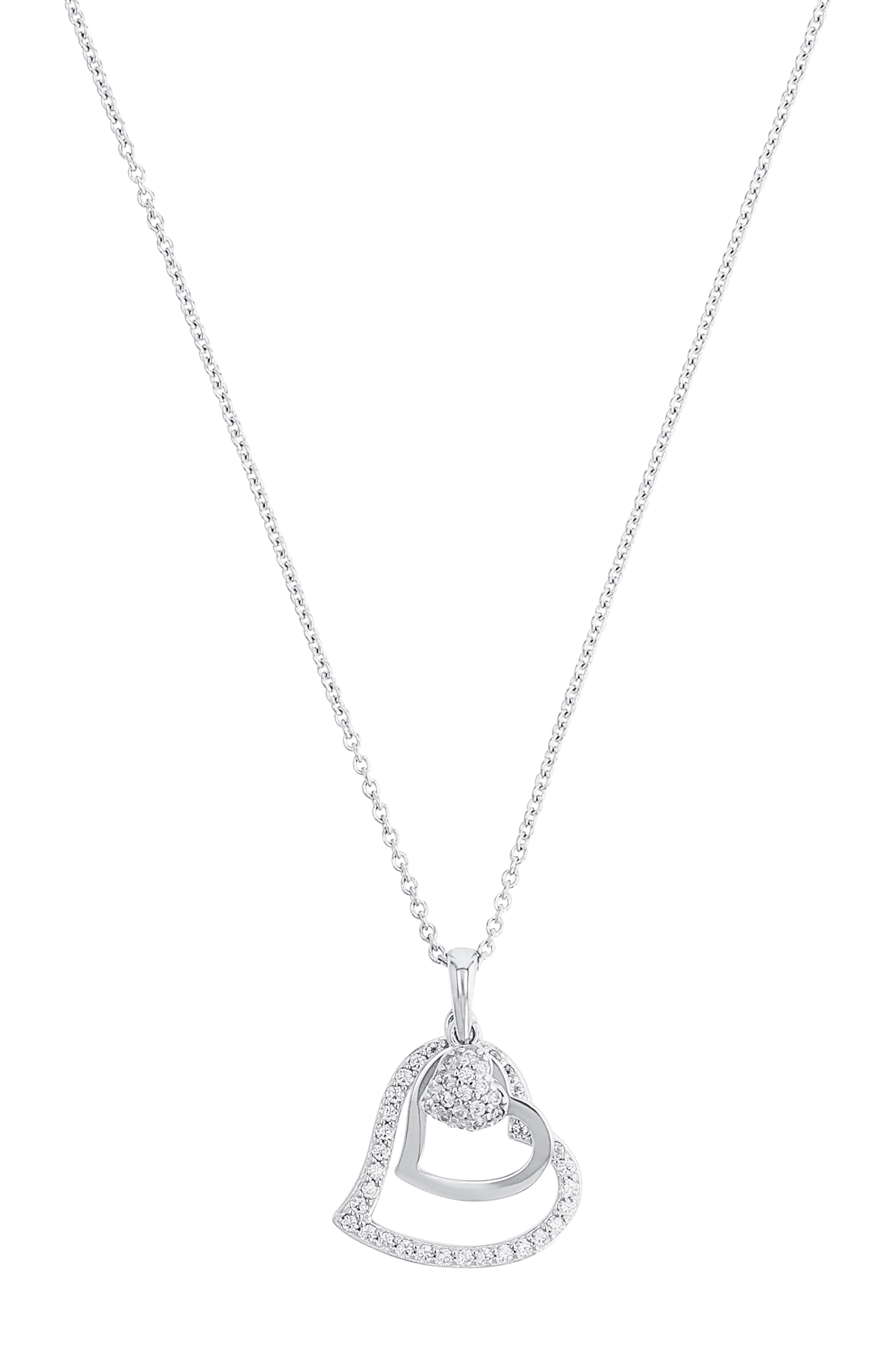 s.Oliver Damen Halskette 9082575 Herz Zirkonia Silber 925