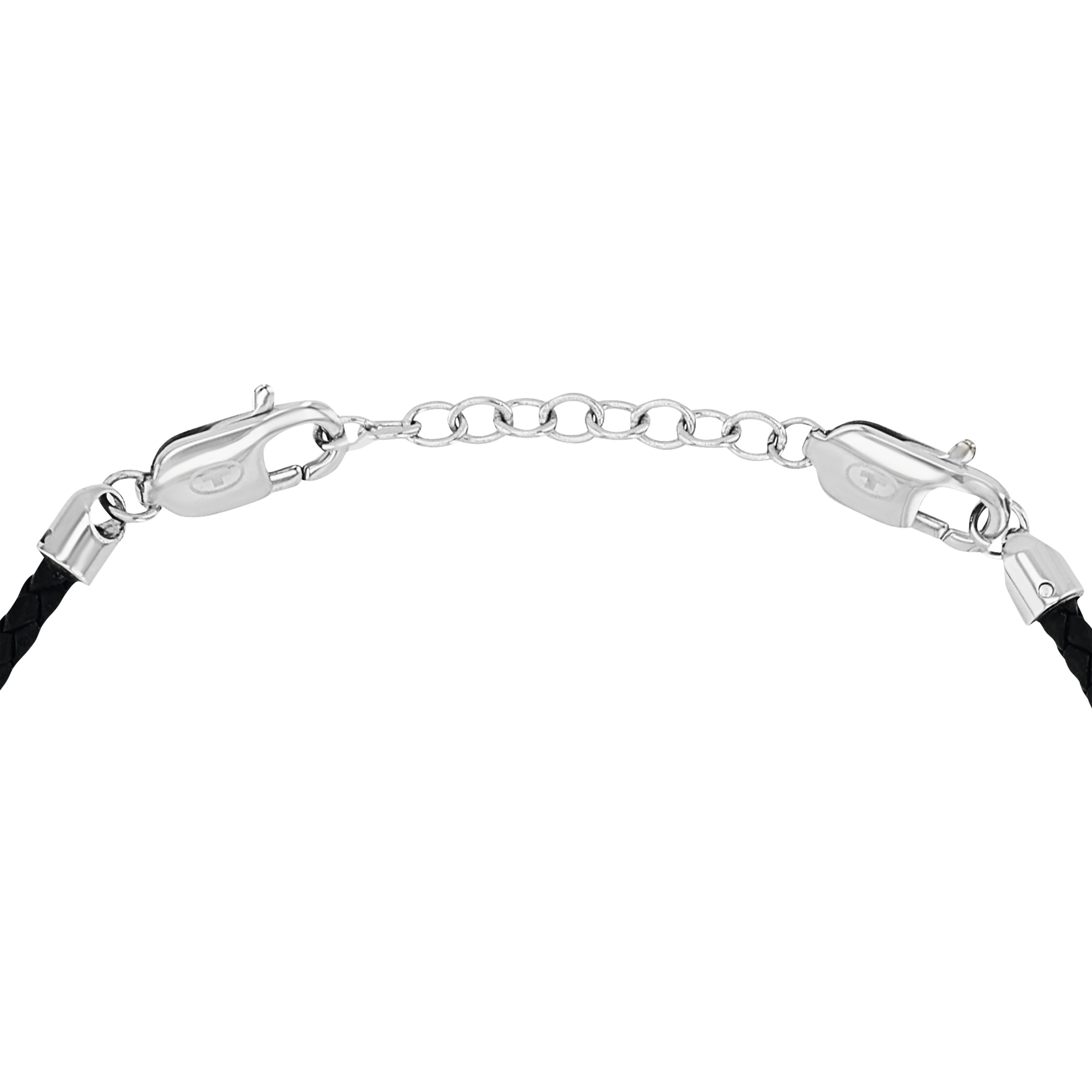 Tom Tailor Herren Halskette 2100550 Leder schwarz Edelstahlbeads blau