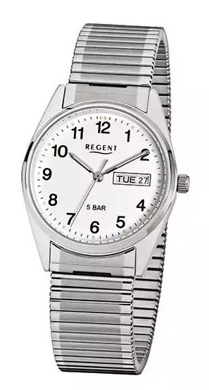 Regent Herren Armbanduhr F-292 Edelstahl Zugband